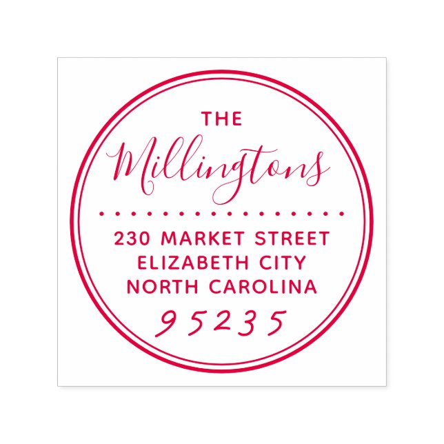 Carimbo Auto Entintado Nome e endereço de devolução da família de scripts (Design)