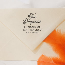 Carimbo Auto Entintado Nome e endereço de devolução da família Na moda Sc