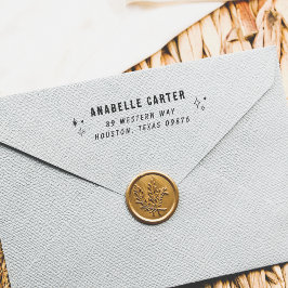 Carimbo Auto Entintado Nome e endereço de devolução do Boho Chic Sparkles