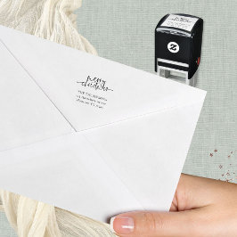 Carimbo Auto Entintado Nome e endereço de devolução do script de Natal Me