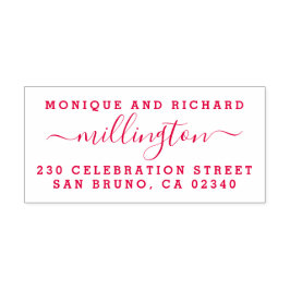 Carimbo Auto Entintado Nome e Endereço de Retorno da Família de Script de