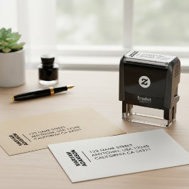 Carimbo Auto Entintado Nome e endereço de retorno minimalista moderno