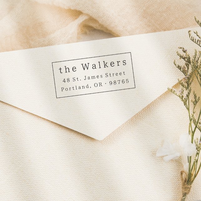 Carimbo Auto Entintado Nome e endereço do quadro clássico (Stamp Mock-up)