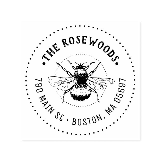 Carimbo Auto Entintado Nome e endereço exclusivos da família (Design)