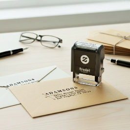 Carimbo Auto Entintado Nome e Endereço Minimalista Fofo | Simples Moderno
