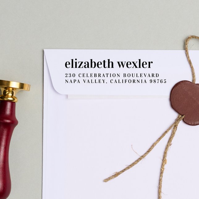 Carimbo Auto Entintado Nome em Minúsculas Negrito Endereço de Retorno Per (Rubber Stamp Mock-up)