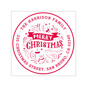 Carimbo Auto Entintado Nome & endereço do remetente redondos da bandeira