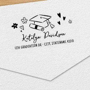 Carimbo Auto Entintado Nome Endereço Doodle de Formatura