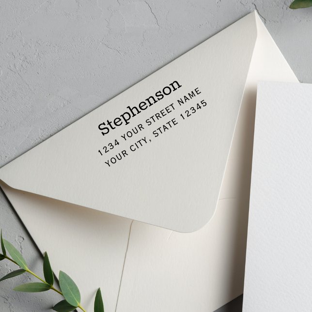 Carimbo Auto Entintado Nome Mínimo Moderno Endereço de Retorno Personaliz (Criador carregado)