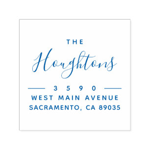 Carimbo Auto Entintado Nome Moderno manuscrito Endereço de devolução