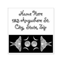 Carimbo Auto Entintado Nome Personalizado da Lua Tripla Luna Moth