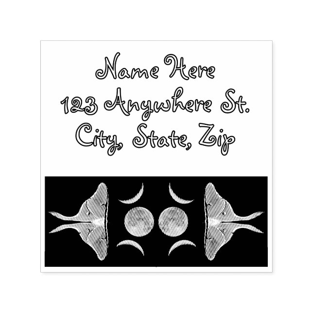 Carimbo Auto Entintado Nome Personalizado da Lua Tripla Luna Moth (Design)