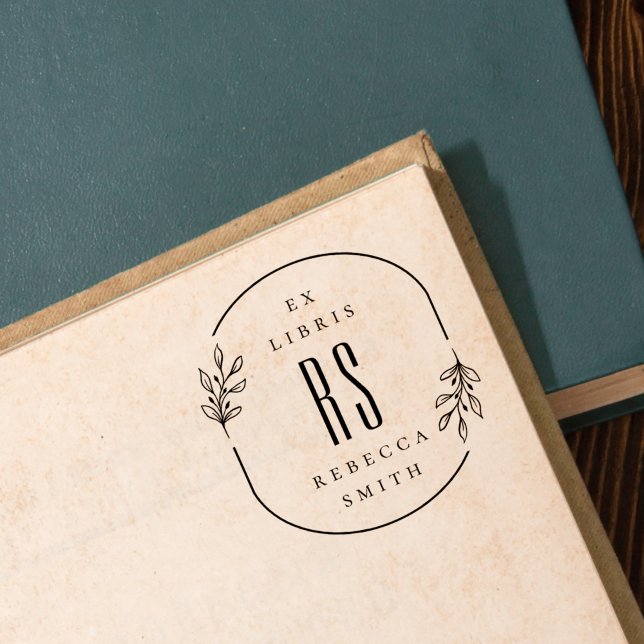 Carimbo Auto Entintado Nome Personalizado das Folhas Desenhadas Manualmen (Criador carregado)