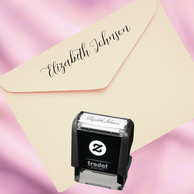 Carimbo Auto Entintado Nome Personalizado de Script Elegante (Elegant Script Custom Name Self-inking Stamp)
