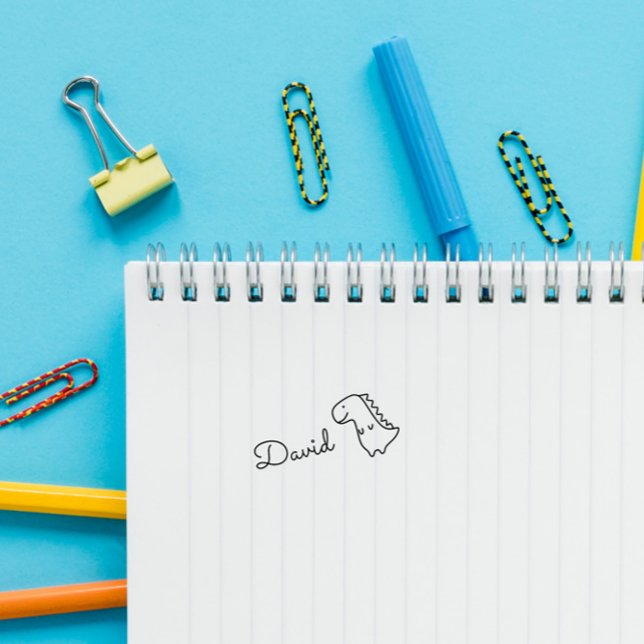 Carimbo Auto Entintado Nome Personalizado do Dinossauro de Dodle Cute Per (Criador carregado)