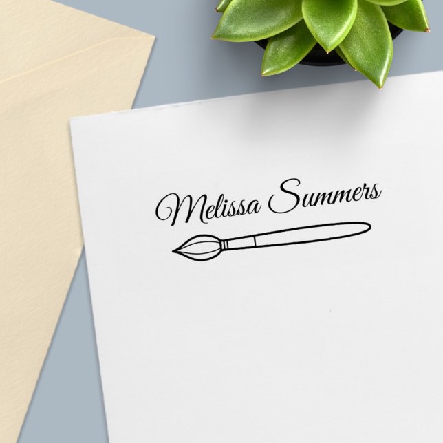 Carimbo Auto Entintado Nome Personalizado do Pincel (Criador carregado)