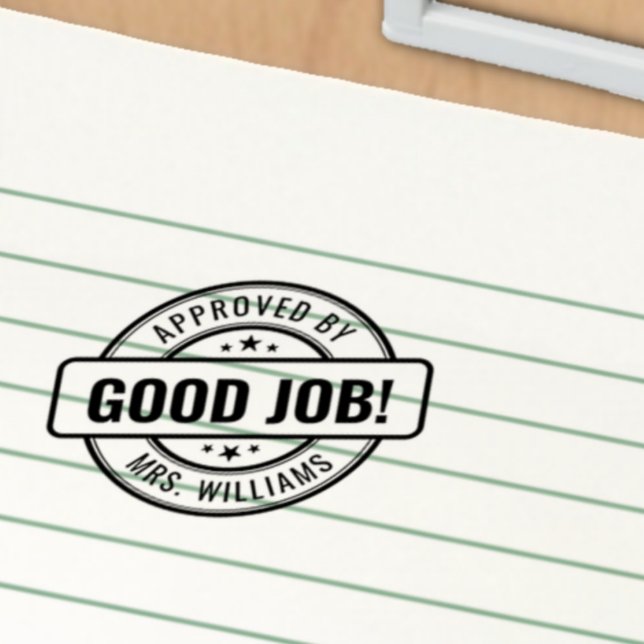 Carimbo Auto Entintado Nome Personalizado do Professor Bom Trabalho! Homo (Criador carregado)