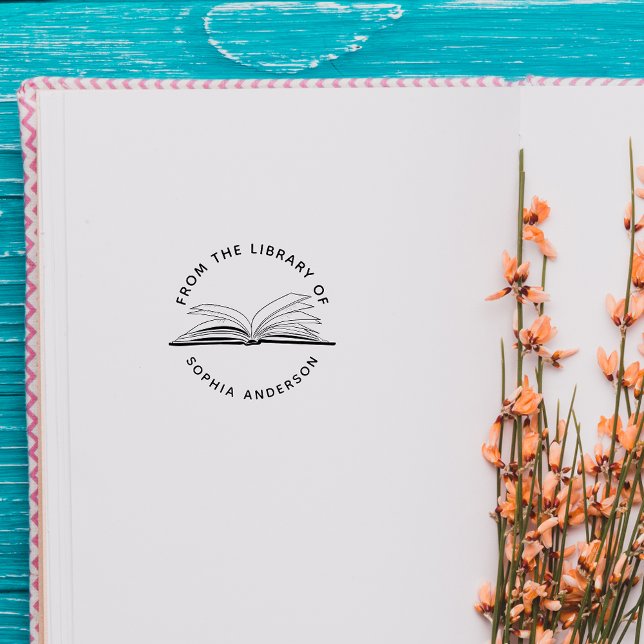 Carimbo Auto Entintado Nome Personalizado Elegante Da Biblioteca De Autoe (Criador carregado)