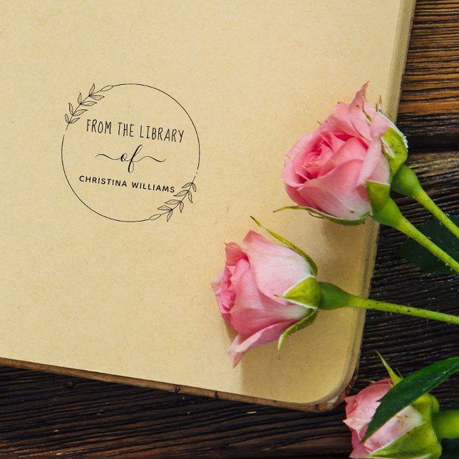 Carimbo Auto Entintado Nome Personalizado Escrito À Mão Da Biblioteca De (Criador carregado)