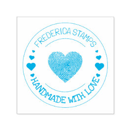 Carimbo Auto Entintado Nome Personalizado Fabricado Manualmente com Coraç