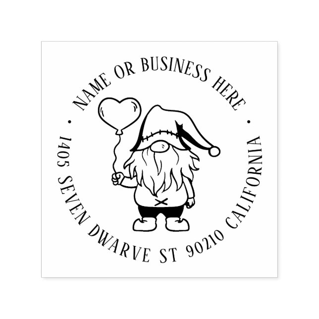 Carimbo Auto Entintado Nome Personalizado Gnome de Natal Gnomo Cujo Ender (Design)