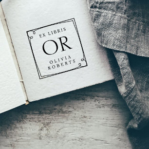 Carimbo Auto Entintado Nome Personalizado Monograma Ex Libris