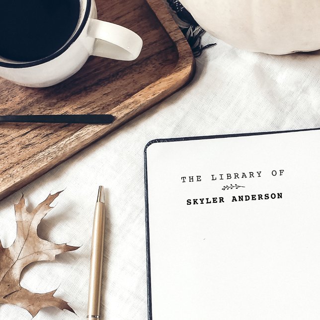 Carimbo Auto Entintado Nome Personalizado Simples E Elegante Da Bibliotec (Criador carregado)