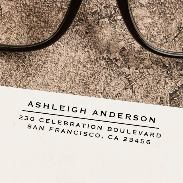 Carimbo Auto Entintado Nome personalizado simples e endereço de devolução (Criador carregado)