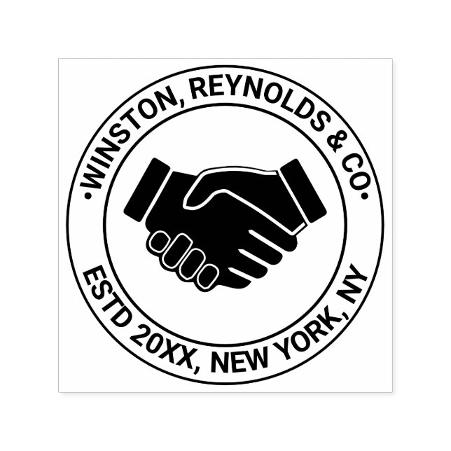 Carimbo Auto Entintado Nome Profissional de Empresa do Handshake Data Loc (Design)
