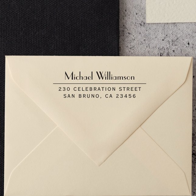 Carimbo Auto Entintado Nome profissional e endereço de retorno personaliz (Rubber Stamp Mock-up)