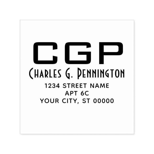 Carimbo Auto Entintado Nome Simples e Elegante Endereço de Devolução Inic (Design)