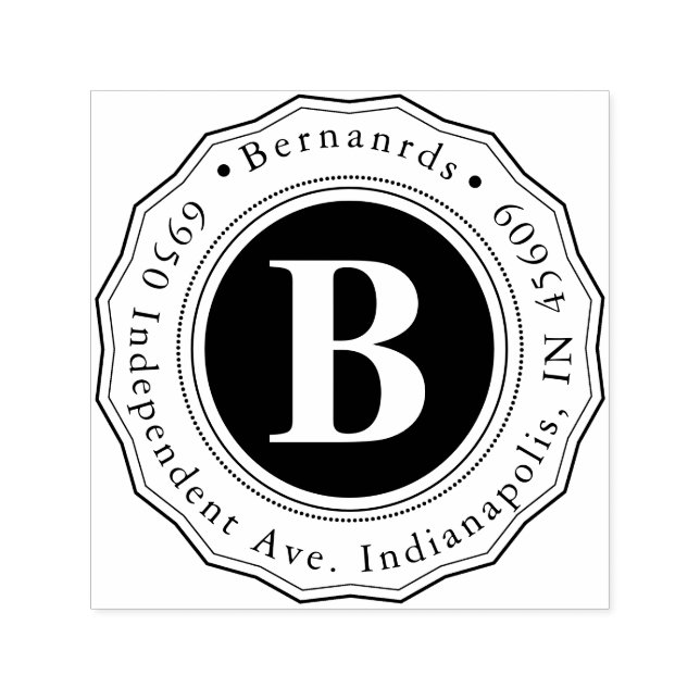 Carimbo Auto Entintado Nome Único da Família Round Design (Design)