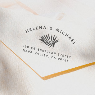 Carimbo Auto Entintado Nomes de Casais de Texto Curvos Palm Endereço de R