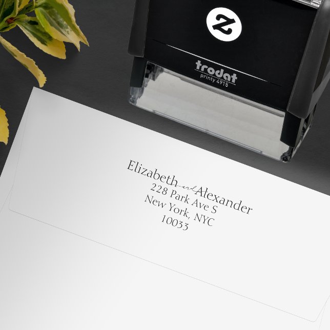 Carimbo Auto Entintado Nomes de casal | Endereço de retorno Casamento de  (Criador carregado)