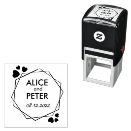 Carimbo Auto Entintado Nomes de recém-casados, noiva personalizada e data