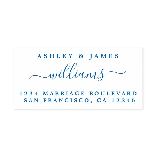 Carimbo Auto Entintado Nomes de Script de Chic - Novo Sobrenome Endereço  (Design)