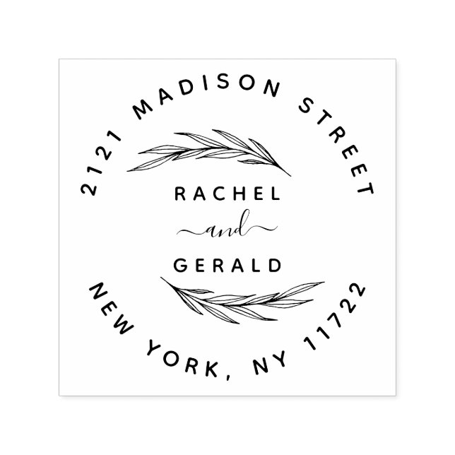 Carimbo Auto Entintado Nomes Personalizados Elegantes Rustic Wedding Ende (Design)