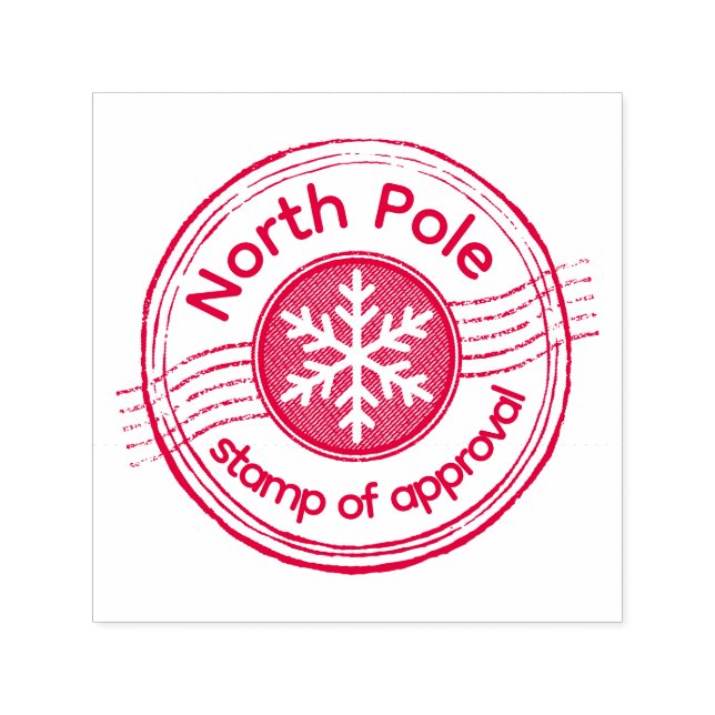 Carimbo Auto Entintado North Pole Stamp of Approval | Wood Art Stamp (Design)