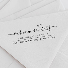 Carimbo Auto Entintado Nosso Novo Endereço Movendo Endereço de Devolução