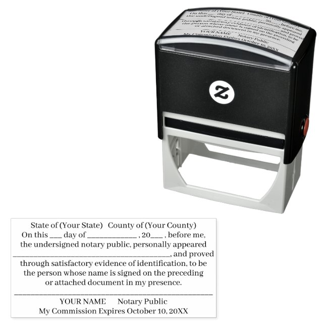 Carimbo Auto Entintado Notary Public Custom Acknowledgment  (In Situ)