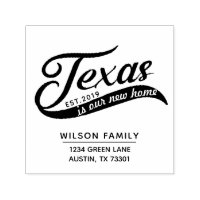 Nova casa no Texas Return Address Rubber Stamp