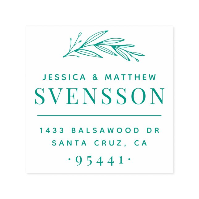 Carimbo Auto Entintado Novo Endereço e Ramificação Desenhada da Mão do Ca (Design)