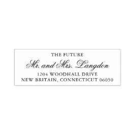 Carimbo Auto Entintado O futuro Sr. e Sra. Wedding Return Endereço