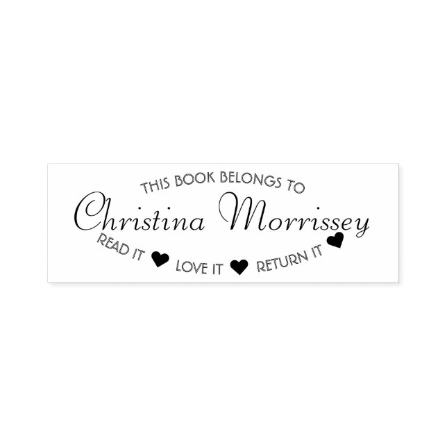 Carimbo Auto Entintado O Livro Lê-Lo Adorava-O A Devolvê-Lo Personalizado (Design)