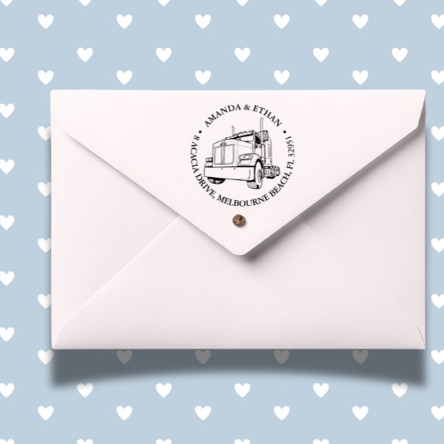 Carimbo Auto Entintado O Tema do Caminhão do Bandit Semi (Perfect for truckers—add a personal touch to every document today!)