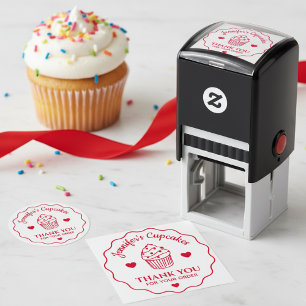 Carimbo Auto Entintado Obrigado Pelo Selo de Cupcake de Padaria do Seu Pe