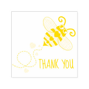 Carimbo Auto Entintado Obrigado que o vôo bumble o selo dos corações d