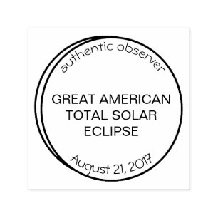 Carimbo Auto Entintado Observador Autenticado do Eclipse Solar Americano 