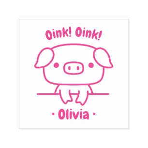 Carimbo Auto Entintado Oink Oink, Porquinho Bonito, Nome da Menina