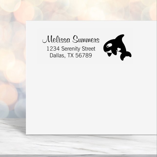 Carimbo Auto Entintado Orca Whale Address (Criador carregado)